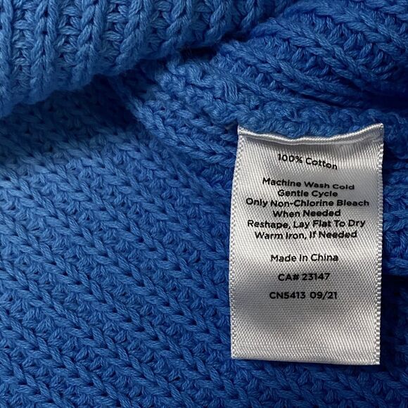 Talbots Sweater Ombré Petite Blue Scoop Neck Long Sleeve Colorblock Knit Top SP - Picture 11 of 12